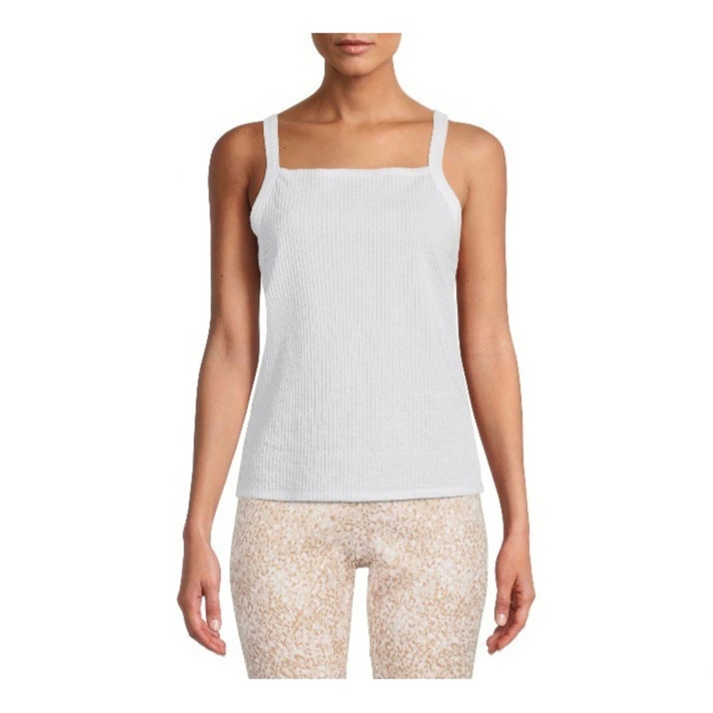 Time and Tru Women's Square Necked Tank Top Vivid White Size Small 4-6